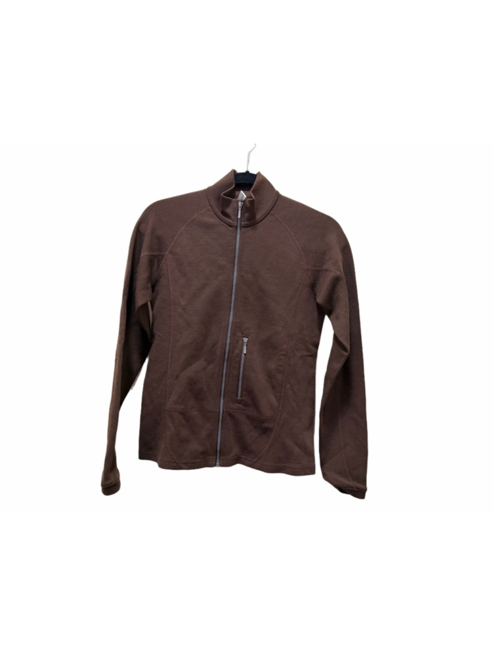 Women's Ibex Merino Wool Full Zip Jacket Brown Size S